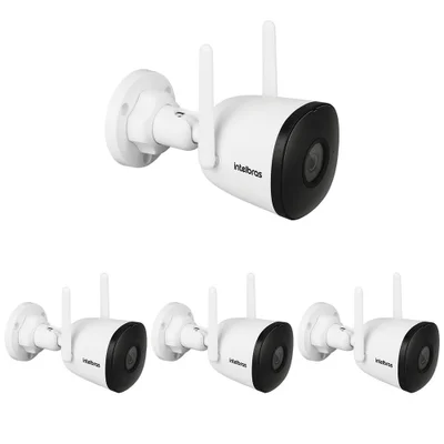 Kit 4 Câmeras Inteligente Wi-fi Com Armazenamento Em Nuvem, Zoom E Áudio Im5 Sc Intelbras