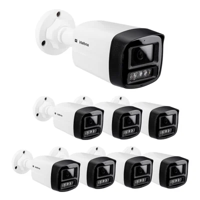 Kit 8 Câmeras Ip 2 Megapixels 30m Poe Full Color Vip 1230 Fc+ Intelbras