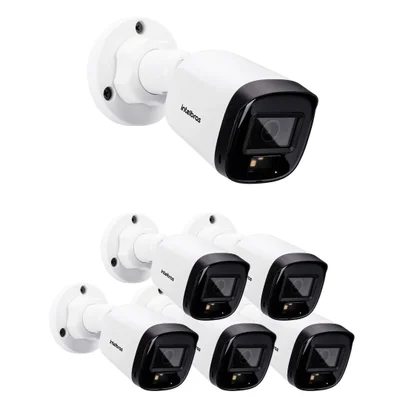 Kit 6 Câmera Multi Hd 2 Megapixels 20m Vhd 1220 B Full Color + Intelbras