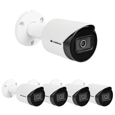Kit 5 Câmeras Ip 4 Megapixels 30m Inteligência Artificial Vip 3430 B Ia Intelbras