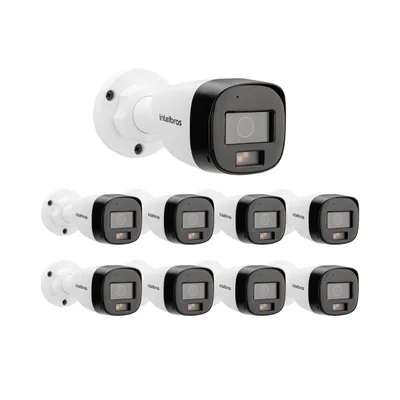 Kit 9 Câmeras Multi Hd 2 Megapixels 20m Vhd 3220 B Full Color + Intelbras