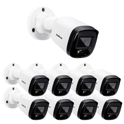 Kit 9 Câmera Multi Hd 2 Megapixels 20m Vhd 1220 B Full Color + Intelbras
