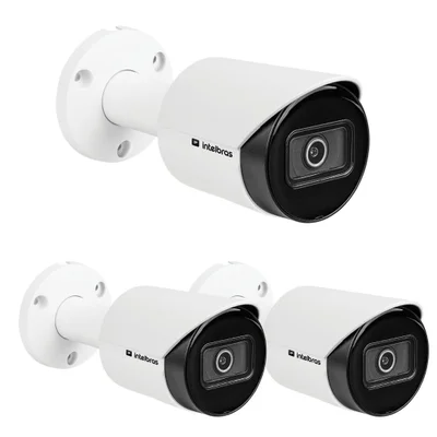 Kit 3 Câmeras Ip 4 Megapixels 30m Inteligência Artificial Vip 3430 B Ia Intelbras