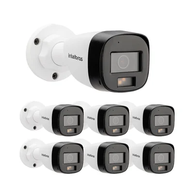 Kit 7 Câmeras Multi Hd 2 Megapixels 20m Vhd 3220 B Full Color + Intelbras