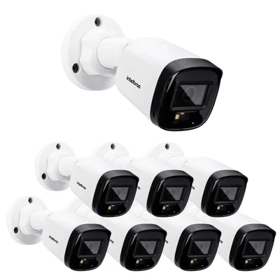 Kit 8 Câmera Multi Hd 2 Megapixels 20m Vhd 1220 B Full Color + Intelbras