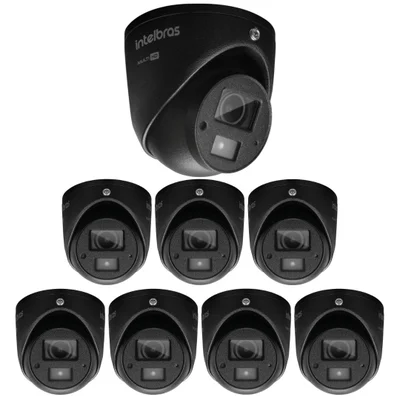 Kit 8 Câmera Multi Hd 2 Megapixels 20m Vhd 3220 Mini D G8 Black Intelbras