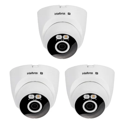 Kit 3 Câmeras Ip Wi-fi 2 Megapixels 20m Com Áudio Vipw 1220 D Full Color+ Intelbras