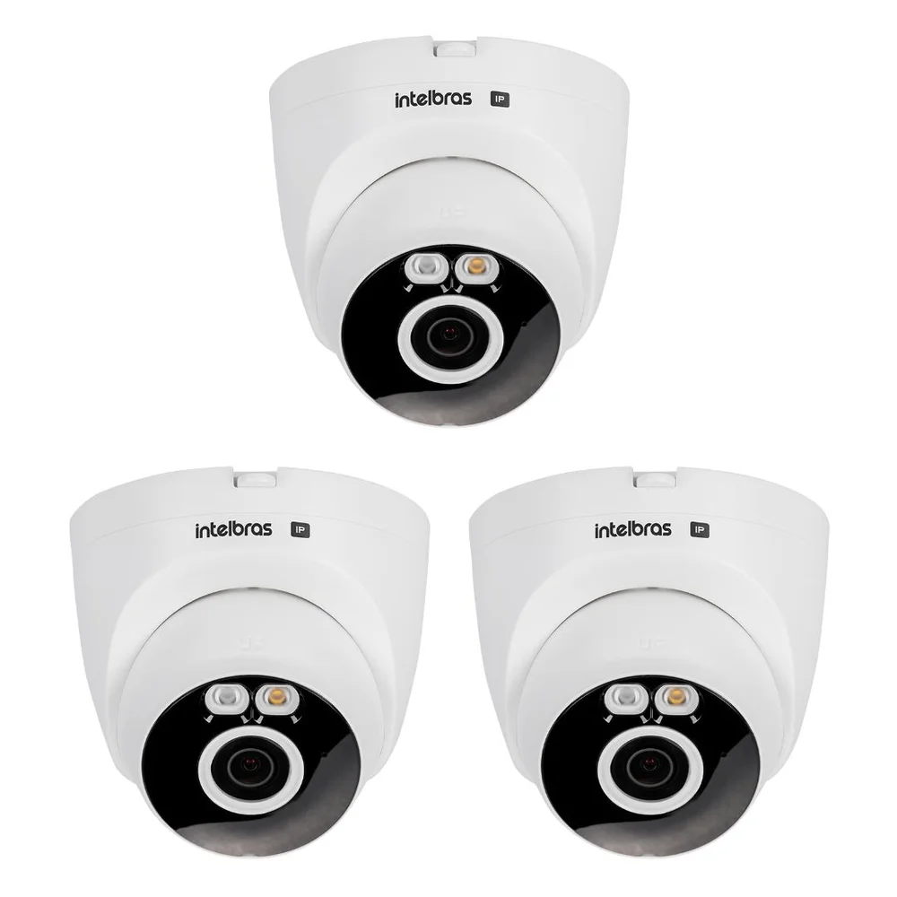 Kit 3 Câmeras Ip Wi-fi 2 Megapixels 20m Com Áudio Vipw 1220 D Full Color+ Intelbras