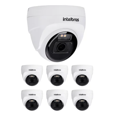 Kit 7 Câmeras Multi Hd 2 Megapixels Inteligente 20m Vhd 1220 D Full Color + Intelbras