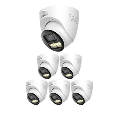 Kit 6 Câmeras Multi Hd 2 Megapixels 40m Microfone E Áudio Bidirecional Vhd 3240 D Dual Audio Fc + Intelbras