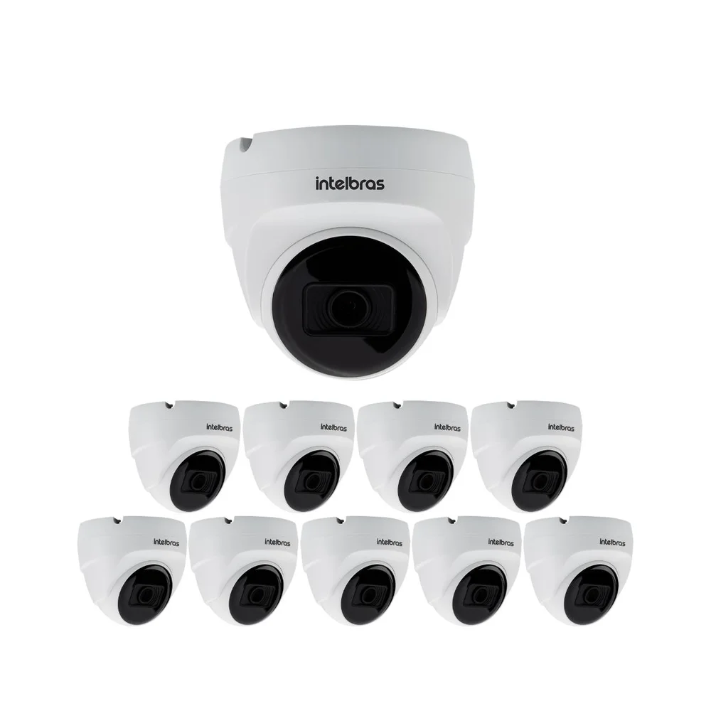 Kit 10 Câmeras Multi Hd 2 Megapixels 20m Com Áudio Vhd 1220 D Mic G9 Intelbras