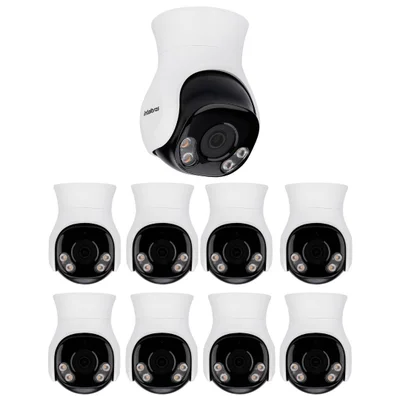 Kit 9 Câmeras Hdcvi 2 Megapixels 360º Full Color 40m Vhd 3200 Mini Sd Intelbras