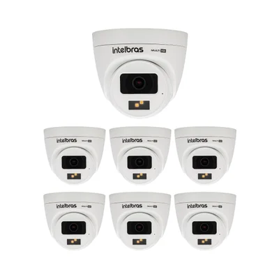 Kit 7 Câmeras Multi Hd 2 Megapixels 20m Full Hd Vhd 3220 D Full Color + Intelbras