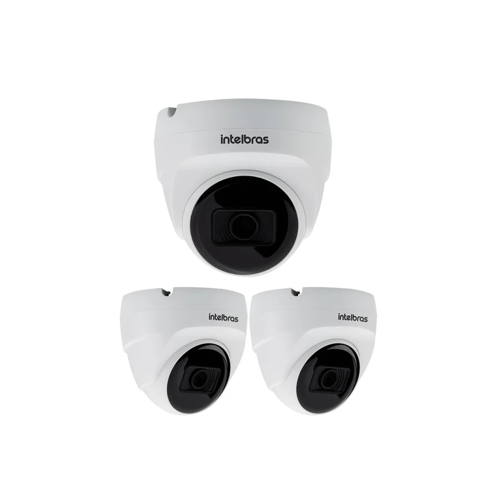 Kit 3 Câmeras Multi Hd 2 Megapixels 20m Com Áudio Vhd 1220 D Mic G9 Intelbras