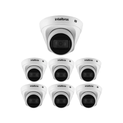 Kit 7 Câmeras Ip 4 Megapixels 2.8mm 30m Inteligência De Vídeo Vip 1430 D G2 Intelbras