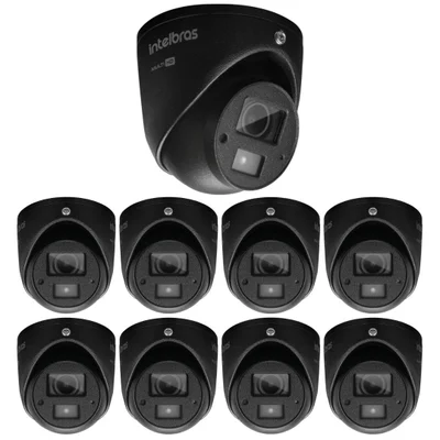 Kit 9 Câmera Multi Hd 2 Megapixels 20m Vhd 3220 Mini D G8 Black Intelbras