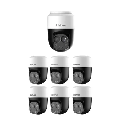 Kit 7 Câmeras Hdcvi 2 Megapixels 355º Full Color 40m Vhd 3206 Mini Sd Intelbras