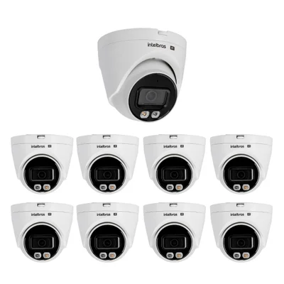Kit 9 Câmeras Ip 2 Megapixels 30m Poe Full Color Vip 1230 D Fc+ Intelbras