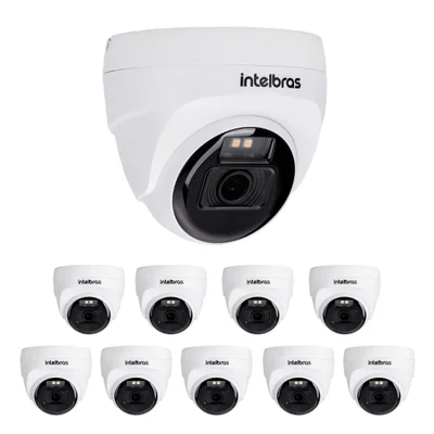 Kit 10 Câmeras Multi Hd 2 Megapixels Inteligente 20m Vhd 1220 D Full Color + Intelbras