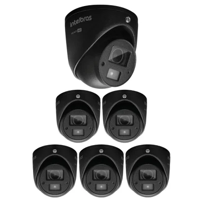 Kit 6 Câmera Multi Hd 2 Megapixels 20m Vhd 3220 Mini D G8 Black Intelbras
