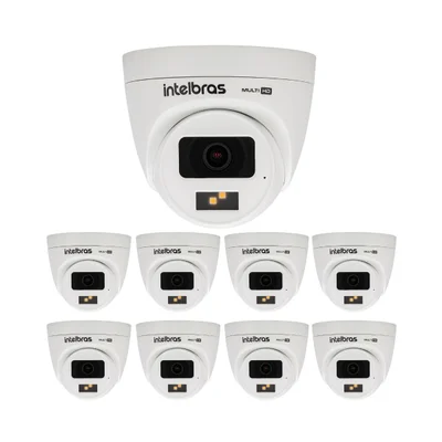 Kit 9 Câmeras Multi Hd 2 Megapixels 20m Full Hd Vhd 3220 D Full Color + Intelbras