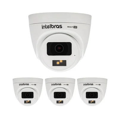 Kit 4 Câmeras Multi Hd 2 Megapixels 20m Full Hd Vhd 3220 D Full Color + Intelbras