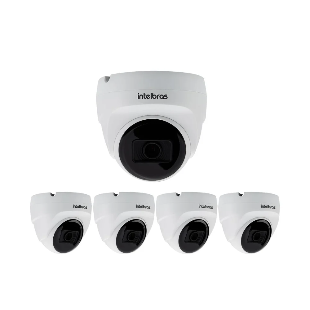 Kit 5 Câmera Multi Hd 2 Megapixels 20m Com Áudio Vhd 1220 D Mic Intelbras
