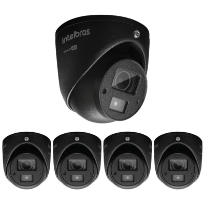 Kit 5 Câmera Multi Hd 2 Megapixels 20m Vhd 3220 Mini D G8 Black Intelbras