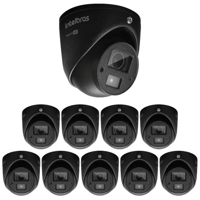 Kit 10 Câmera Multi Hd 2 Megapixels 20m Vhd 3220 Mini D G8 Black Intelbras