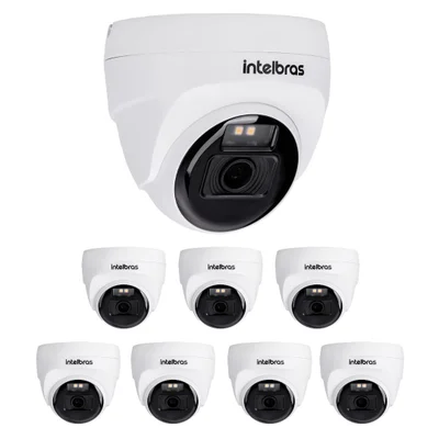 Kit 8 Câmeras Multi Hd 2 Megapixels Inteligente 20m Vhd 1220 D Full Color + Intelbras