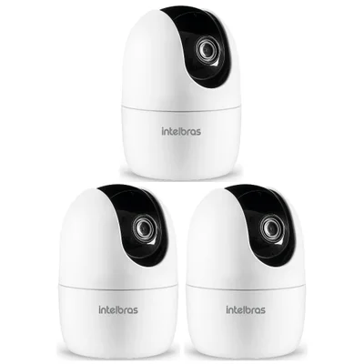 Kit 3 Câmeras Wi-fi 3 Megapixels 360° Interna Im4 3 Mp Intelbras