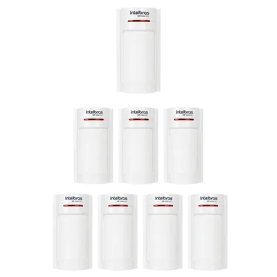 Kit 8 Sensores Para Alarme Passivo Ir Ivp 3000 Pet Intelbras