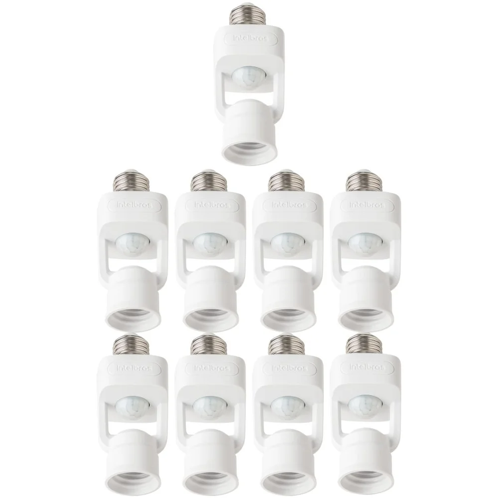 Kit 9 Sensores De Presença Para Iluminação Soquete E27 Espi 360 S Intelbras