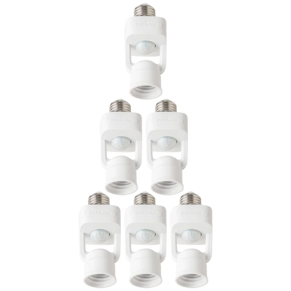 Kit 6 Sensores De Presença Para Iluminação Soquete E27 Espi 360 S Intelbras