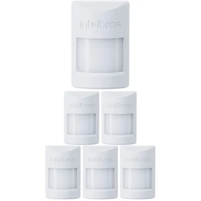 Kit 6 Sensores Infra Sem Fio Pet Immunity 20 Kg Ivp 1000 Pet Smart Intelbras