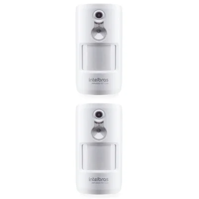 Kit 2 Sensores De Movimento Infra Sem Fio Pet Immunity 20kg C/ Câmera Integrada Ivp 8000 Pet Cam Intelbras