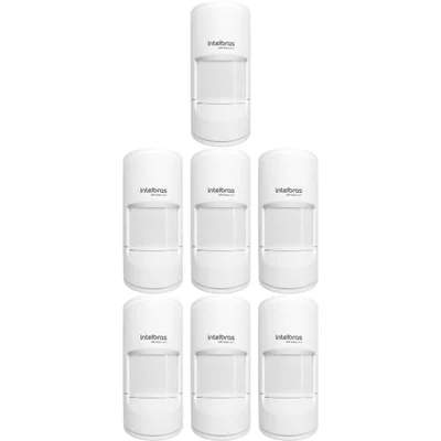 Kit 7 Sensores Alarme Com Fio Infra Pet 20 Kg Ivp 5001 Pet Intelbras