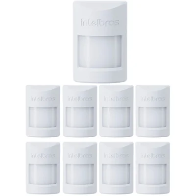 Kit 9 Sensores Infra Sem Fio Pet Immunity 20 Kg Ivp 1000 Pet Sf Intelbras