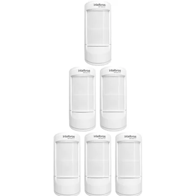Kit 6 Sensores Alarme Infra Pet 35 Kg Interno Intelbras Ivp 5002 Pet