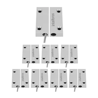 Kit 8 Sensores Magnético De Abertura Com Fio Xas Porta De Aço Mini Intelbras