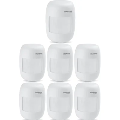 Kit 7 Sensores Alarme Passivo Infravermelho Com Fio Interno Ivp 3000 Cf Intelbras