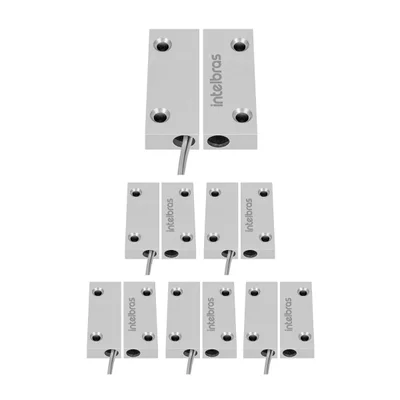 Kit 6 Sensores Magnético De Abertura Com Fio Xas Porta De Aço Mini Intelbras