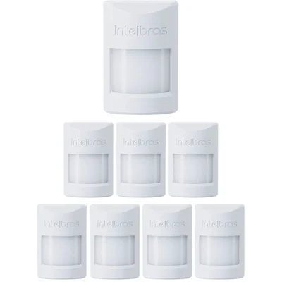Kit 8 Sensores Infra Sem Fio Pet Immunity 20 Kg Ivp 1000 Pet Sf Intelbras
