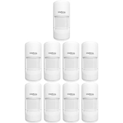 Kit 9 Sensores Alarme Com Fio Infra Pet 20 Kg Ivp 5001 Pet Intelbras