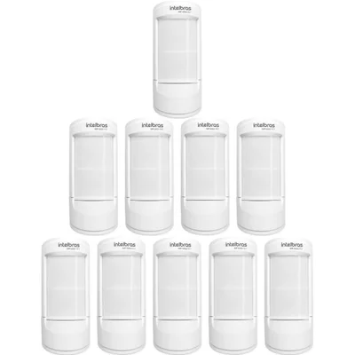 Kit 10 Sensores Alarme Infra Pet 35 Kg Interno Intelbras Ivp 5002 Pet