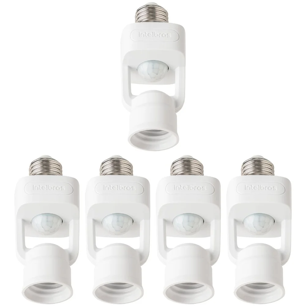 Kit 5 Sensores De Presença Para Iluminação Soquete E27 Espi 360 S Intelbras