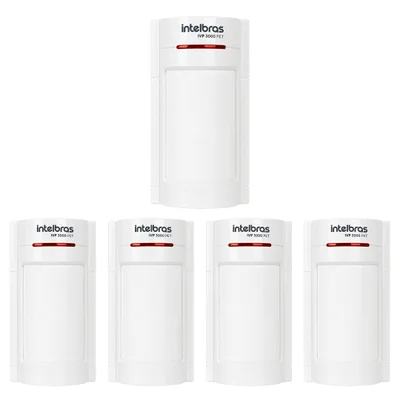 Kit 5 Sensores Para Alarme Passivo Ir Ivp 3000 Pet Intelbras