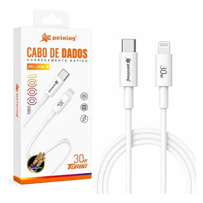 Cabo Usb-c Lightning 30w Turbo Carregamento Rápido Peining