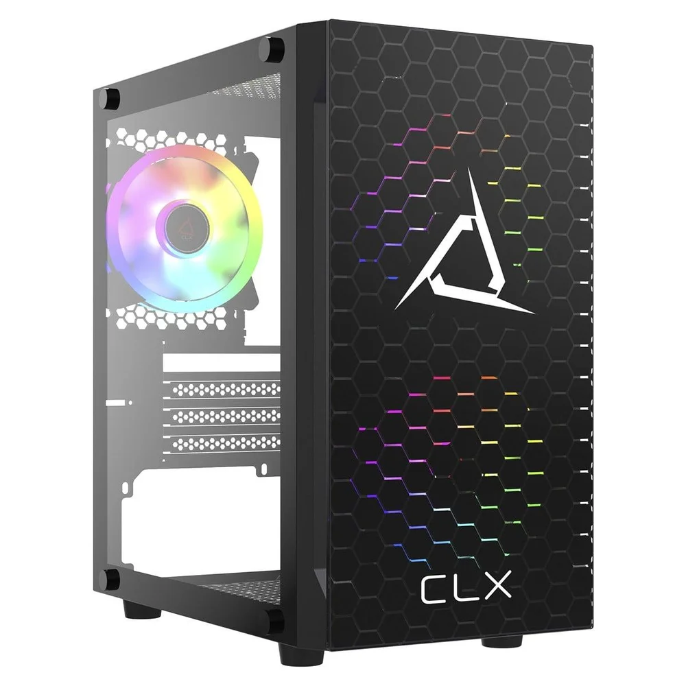 Gabinete Gamer Gamdias Clx Talos E2 V1, Mini Tower, Vidro Temperado, M-atx, Com 3 Fans ARGB, Preto