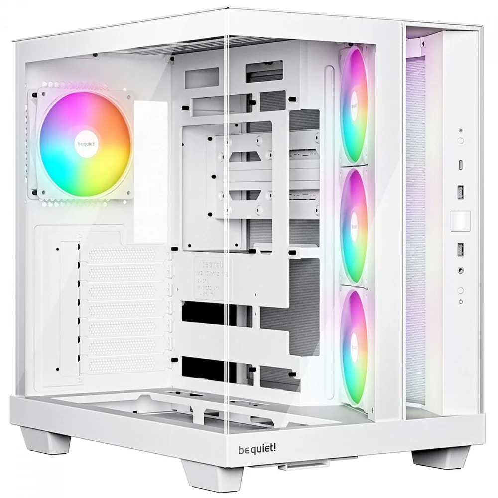 Gabinete Gamer Be Quiet Light Base 500 Lx White, ARGB, Mid Tower, Atx, Vidro Temperado, Com 4 Fans, Branco, Bgw86